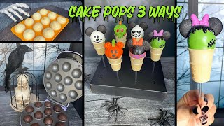 Celebrity Perfect NO-ROLL Cake Pops | How to make Cake Pops 3 Ways | Disney Halloween Cake Pop Cones Wealth