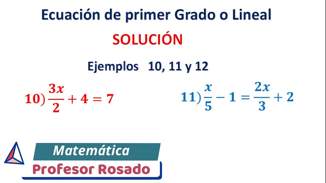 como realizar ecuaciones de primer grado