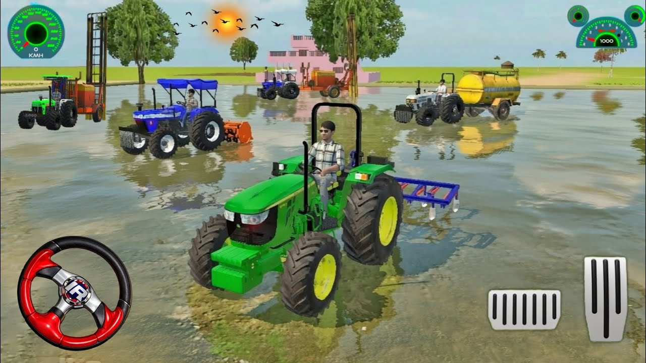 🔴New Video Indian 🚜Farming 3D Game //🌿John Deere Holland Tractor /Gameplay 