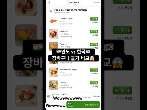 India vs Korea 🇮🇳🇰🇷 Cost of Living😱 Jai Hind🙏 인도와 한국 장바구니 물가 몇 배?!!