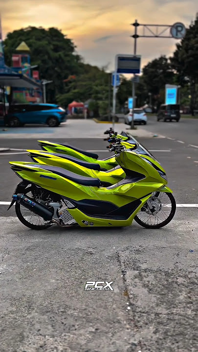 Thailand Style Modifikasi Honda PCX Warna Hijau Stabilo #shorts #pcxthailand #modifikasipcx160