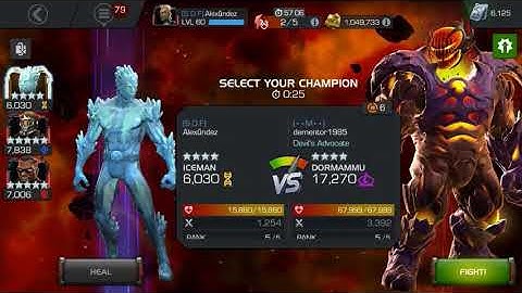 Iceman v dormammu(high md) on powershield node: sdf v ..M.. tier 1 alliance war.