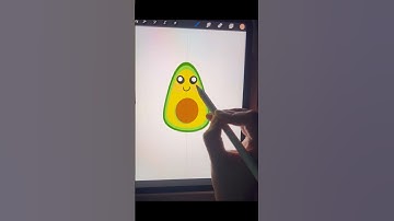 Drawing a Cute Kawaii Avocado on Procreate 🥑 #shorts #kawaii #procreate #trending #yt #viral #art