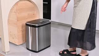 Smart Trash Can Automatic Garbage Bin Stainless Steel 20L - LIVINGbasics® screenshot 3