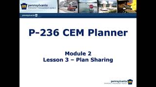 P-236 CEM Planner, Module 2, Lesson 3 - Plan Sharing