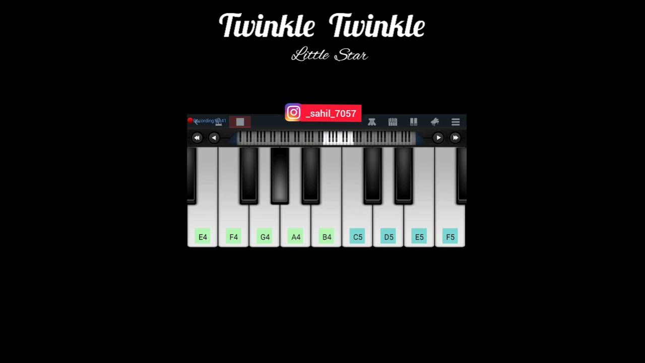 Twinkle Twinkle Little Star On Piano | Play Piano On Mobile | Songs On Piano | Ringtone On Piano