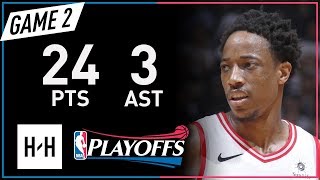 DeMar DeRozan Full Game 2 Highlights Cavaliers vs Raptors 2018 NBA Playoffs - 24 Pts, 3 Ast!