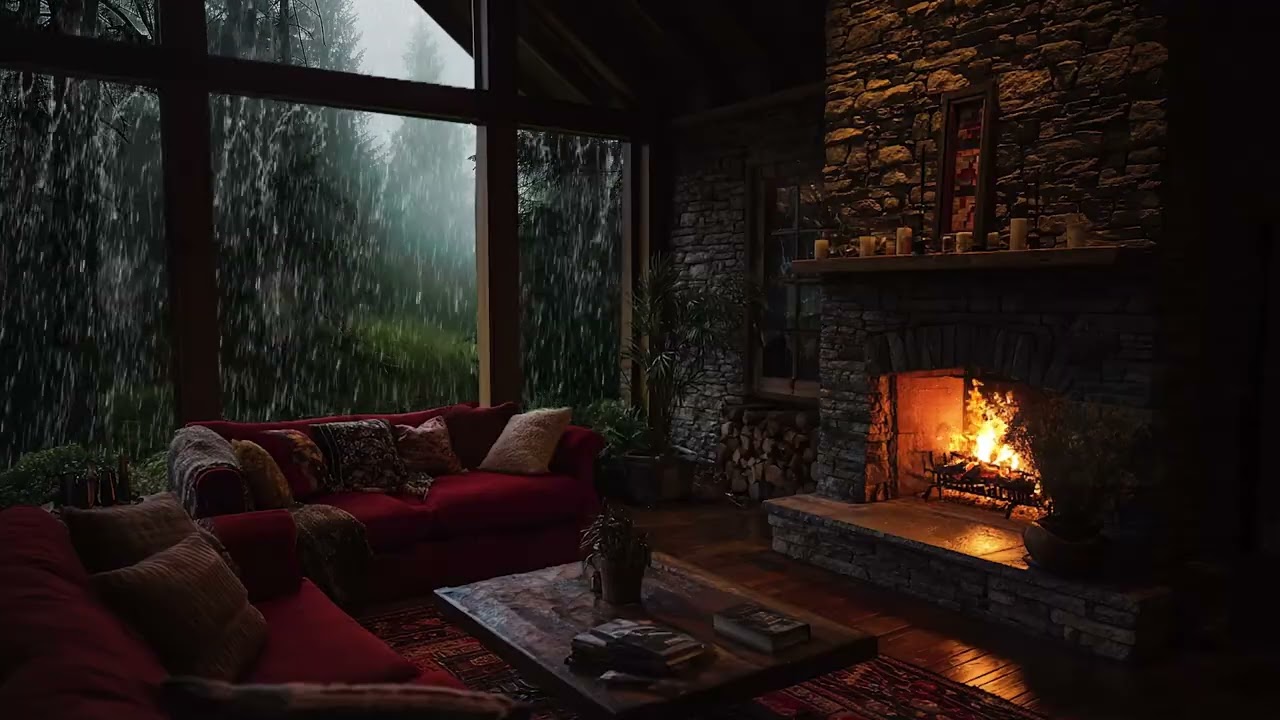 Forest Country Side Cabin Rain Sounds 🌧️ Gentle Night Rainfall for Deep Sleep & Insomnia Relief