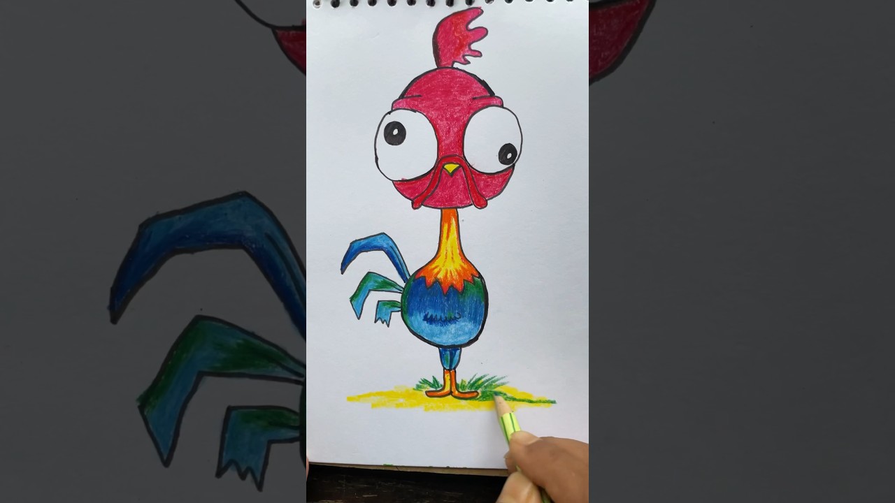 Cute Hen Drawing for kids 