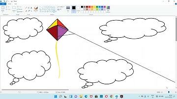 Ms paint 🎨 || how to make a flying kite 🪁 on Microsoft paint || full tutorial || step by step