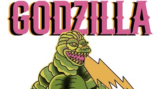 Godzilla and Magellan tattoo flash painting