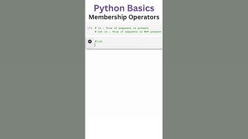 Membership Operators in Python | Operators in Python #datascience #python #shorts #ai #ml #viral