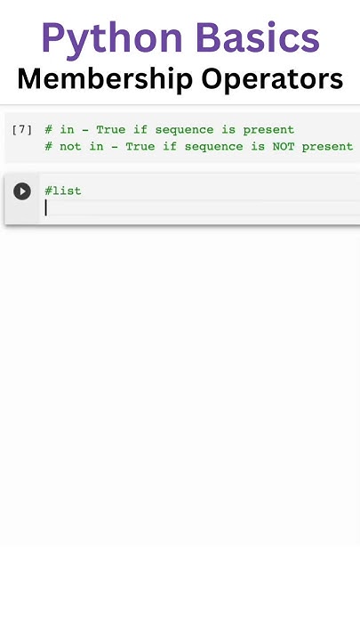 Membership Operators in Python | Operators in Python #datascience # ...