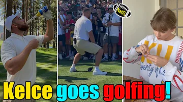 OMG! Travis Kelce was spotted dance to Taylor Swift's So High School while Golfing