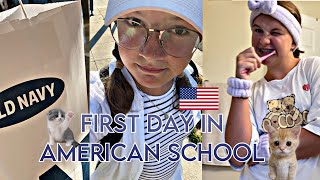 First day in American school 🏫🇺🇸🎧 | Sally’s lifestyle | #usa #americanschool #backtoschool