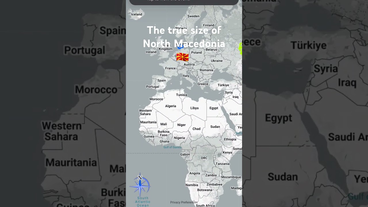The true size North Macedonia 🇲🇰 