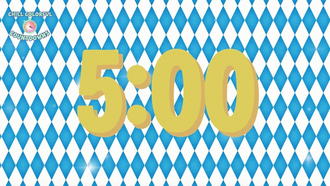 5 Minute Timer | Chill Colorful Countdowns | Fun Aesthetic Countdown with Music