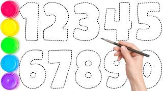 1234567890, How to Draw and Color Numbers 1 to 10 | Fun Preschool Learning Video | KS ART