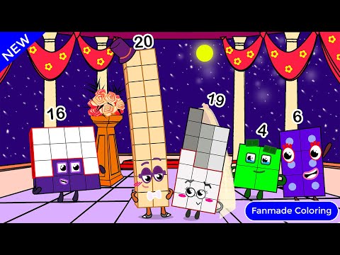 Story about Numberblocks 20+1, 20+3, 20+5 - Numberblocks fanmade coloring  story