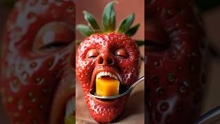 Strawberry Eating Mango 😱🍴🍓🥭🧟#asmr #mukbang #satisfying #food #eating