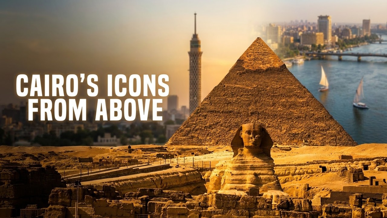 Cairo From Above: Giza Pyramids, Nile & Cairo Tower | Virtual Aerial Tour in 4K