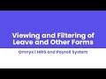 HRIS & Payroll | Viewing & Filtering of Leave and Other Forms