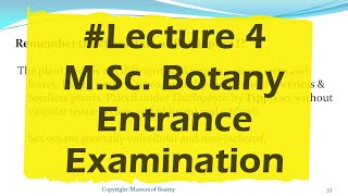 #Lecture No. 4 | Fungi | M.Sc. Botany Entrance Exam |