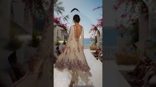 Destination Fusion Couture - Ivory 3 Piece Peacock Luxury Indo-Western Lehenga