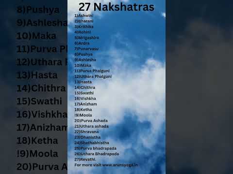 #146 All 27 Nakshatras in order.