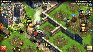 DomiNations I attack "Cheater" and show a Defense against Tanks!