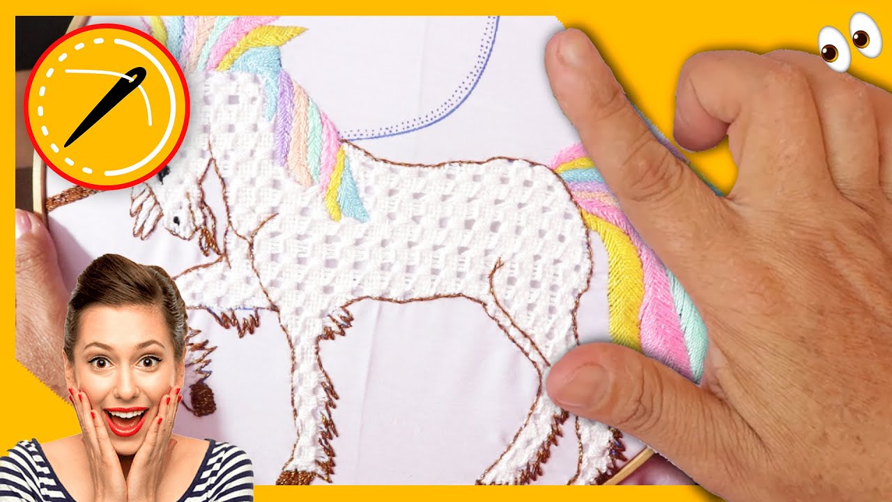 👀BORDADO muy hermoso para un UNICORNIO🦄 BORDADOS FACILES 270