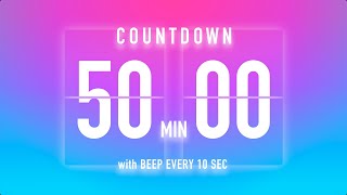 50 Minutes Timer Flip Clock Countdown / Beep Every 10 Sec 🦩