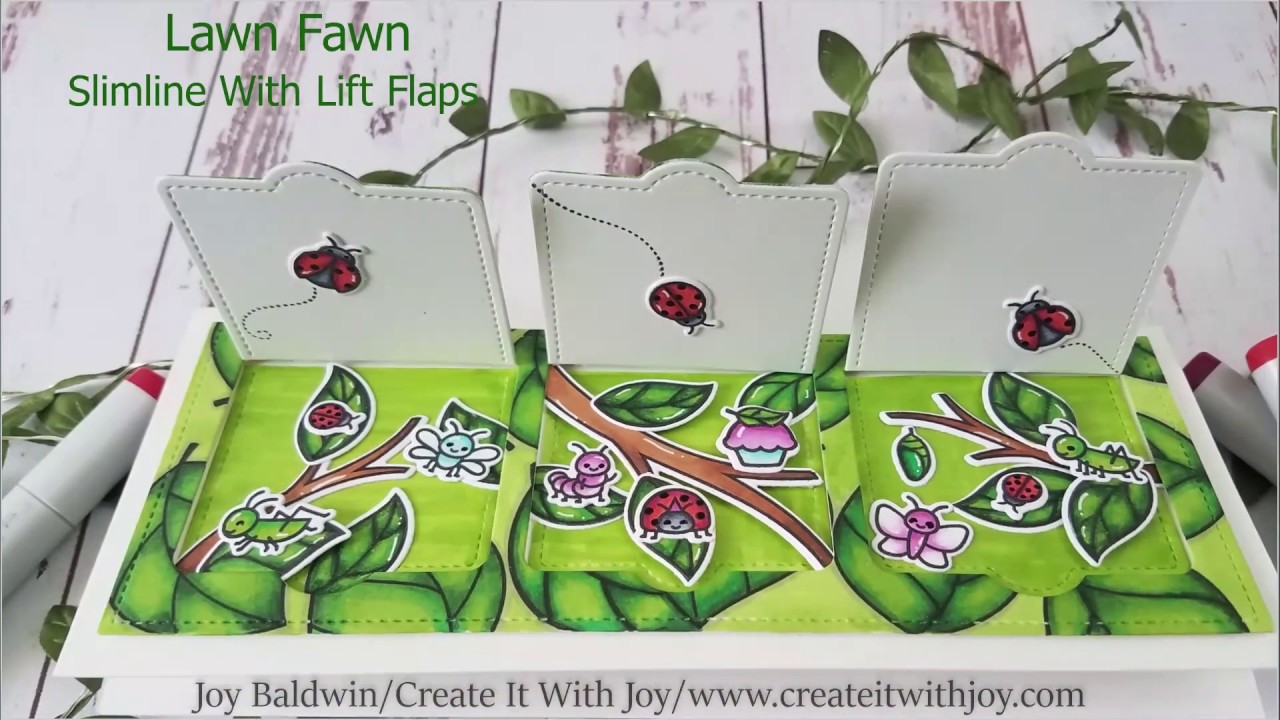 How to make a Slimline Card using Lawn Fawn's Small Slimline with Lift