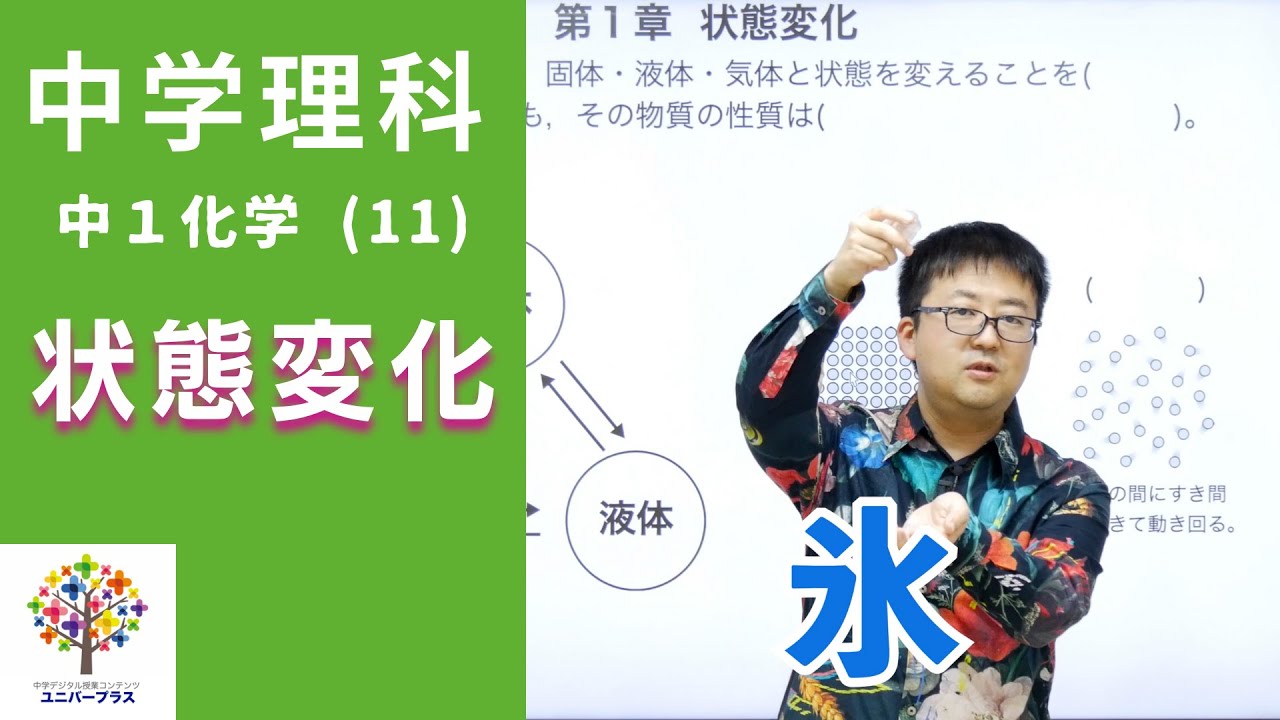 中学理科】中1化学(11)〜状態変化〜Byユニバープラス - YouTube