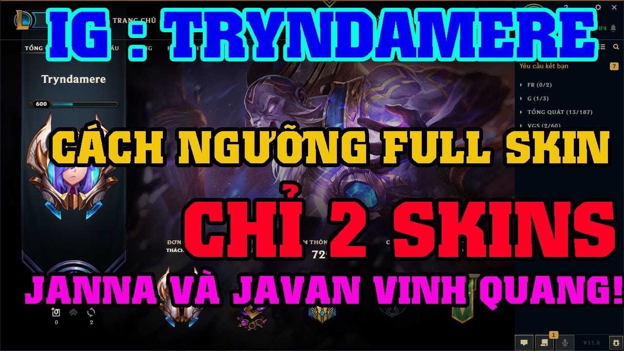 [LMHT] REVIEW ACC INGAME TRYNDAMERE | SỞ HỮU 1201... - youtube