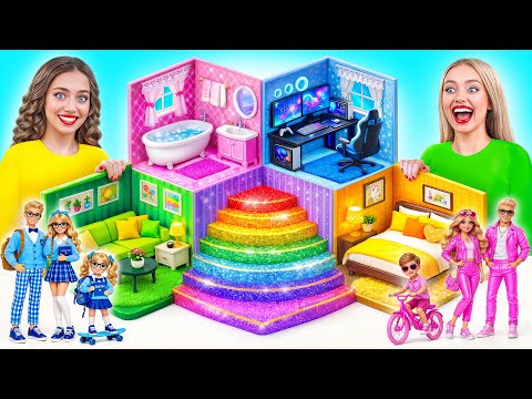 We Build Amazing Doll House | Barbie Family vs Bratz Family Challenge by Multi DO Girls