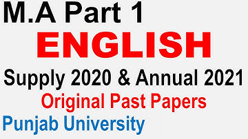 Ma Part 1 English Past Paper Annual 2021 & Supply 2020 Punjab University Past Papers M.A English