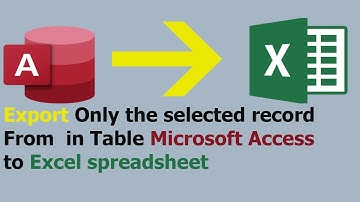 How to Export Only the selected record From Table Microsoft Access to Excel spreadsheet