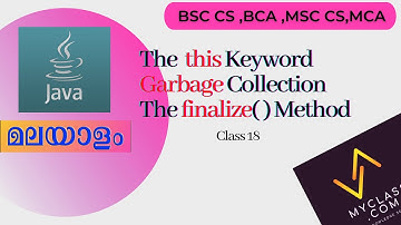 Java 18-The this Keyword ​Garbage Collection ​The finalize( ) Method (in Malayalam)