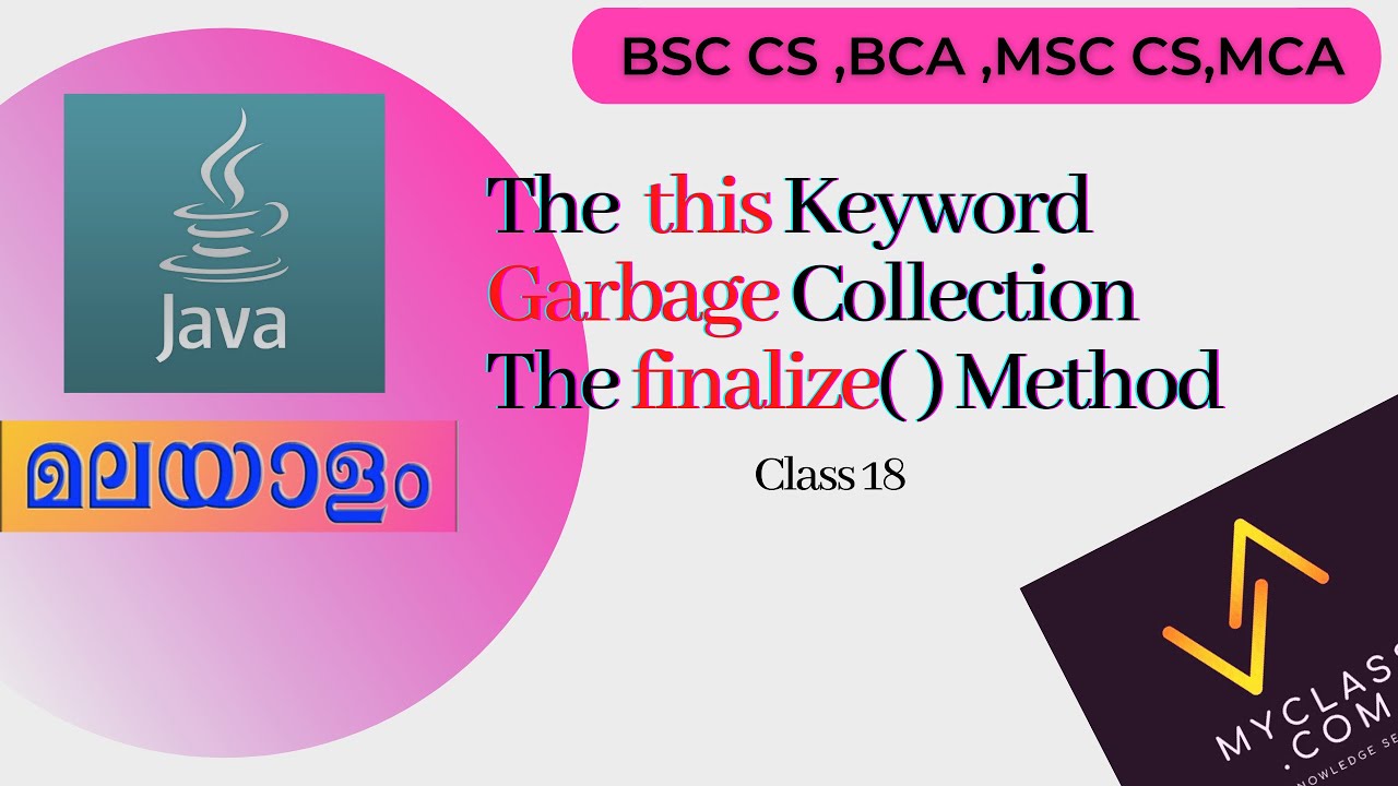 Java 18The this Keyword Garbage Collection The finalize( ) Method (മലയാളത്തിൽ) YouTube