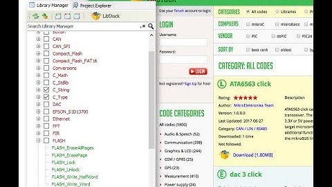Instala librerías de Libstock para el compilador MikroC con ayuda de Package Manager.