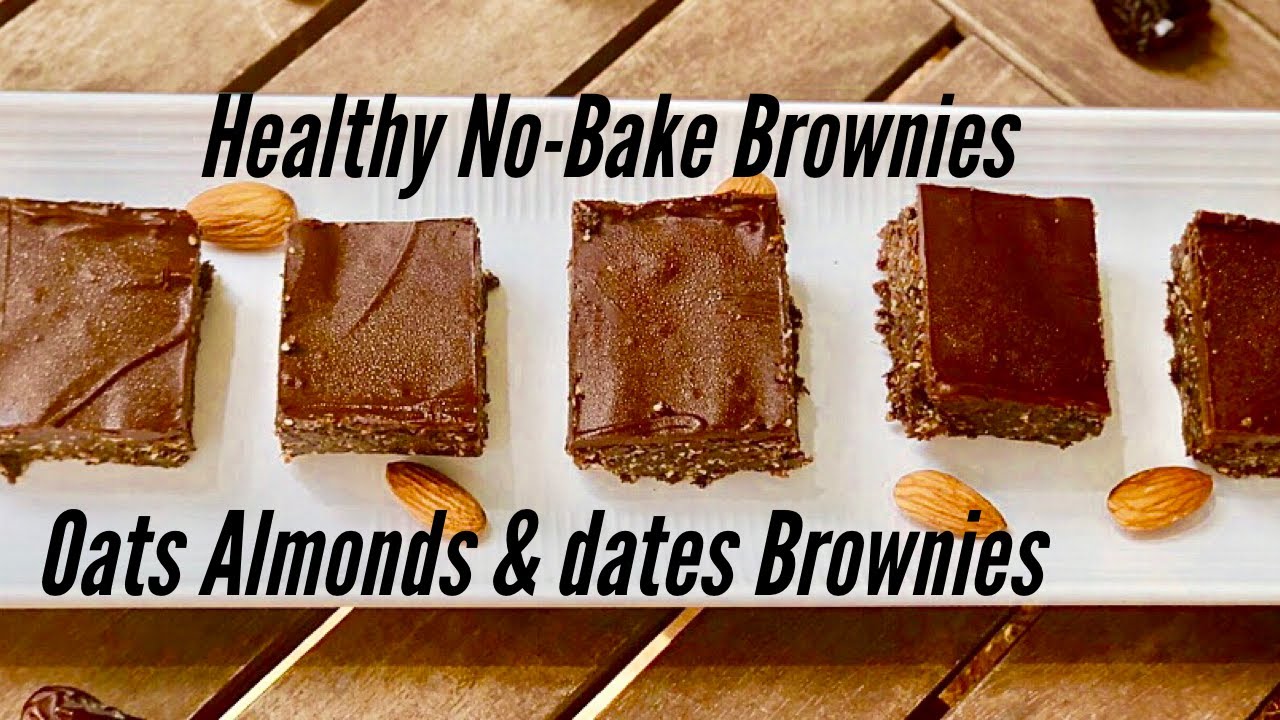 HEALTHY NO-BAKE BROWNIES | Power Energy Brownies | Oats, Almonds & Dates Brownies | Flavourful Food