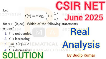 CSIR NET June 2025 Mathematics | Real Analysis Part B Solution | Q.Id 4100 | CSIR NET Real Analysis