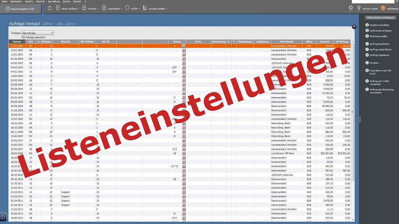 New Lexware Listeneinstellungen und -exporte | LexBlogTV