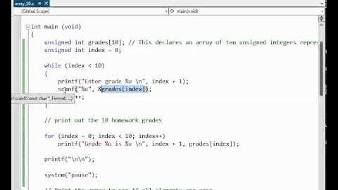 Introduction to One Dimensional Arrays in C