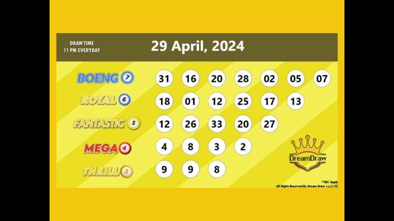 dream Draw lottery results update daily 1100pm Monday 29/4/2024 YouTube