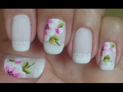 Unhas Decoradas Com Francesinha e Flores Manual Bela e Simples