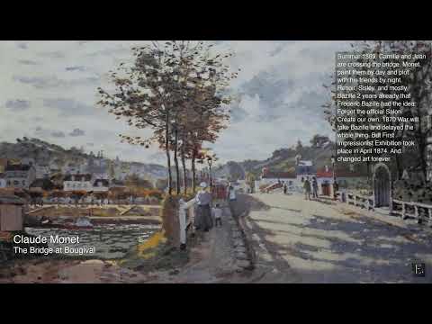 Claude Monet - The Bridge at Bougival - 2 hour Screensaver