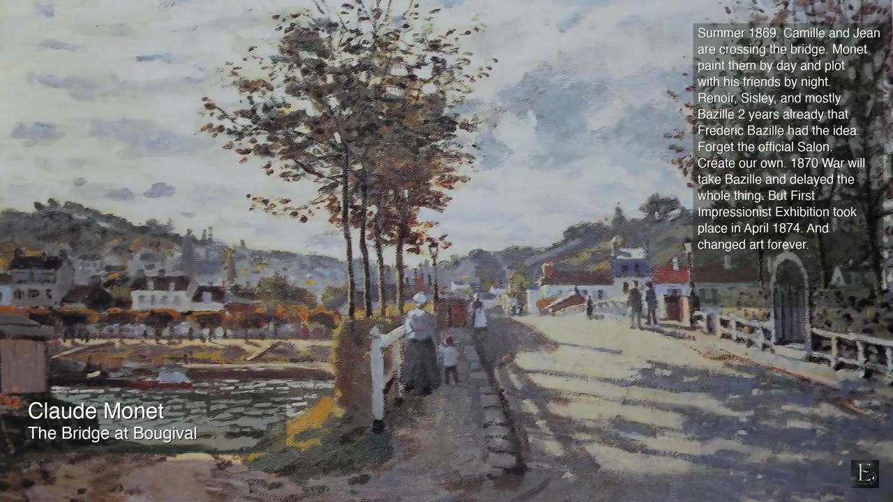 Claude Monet - The Bridge at Bougival - 2 hour Screensaver