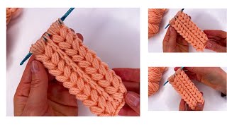 Crochet VIRAL stitch pattern - Tunisian Puff V- Stitch crochet tutorial